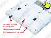 IP AHD Wi-Fi домофон с записью HDcom W-121-AHD-IP - основные элементы монитора